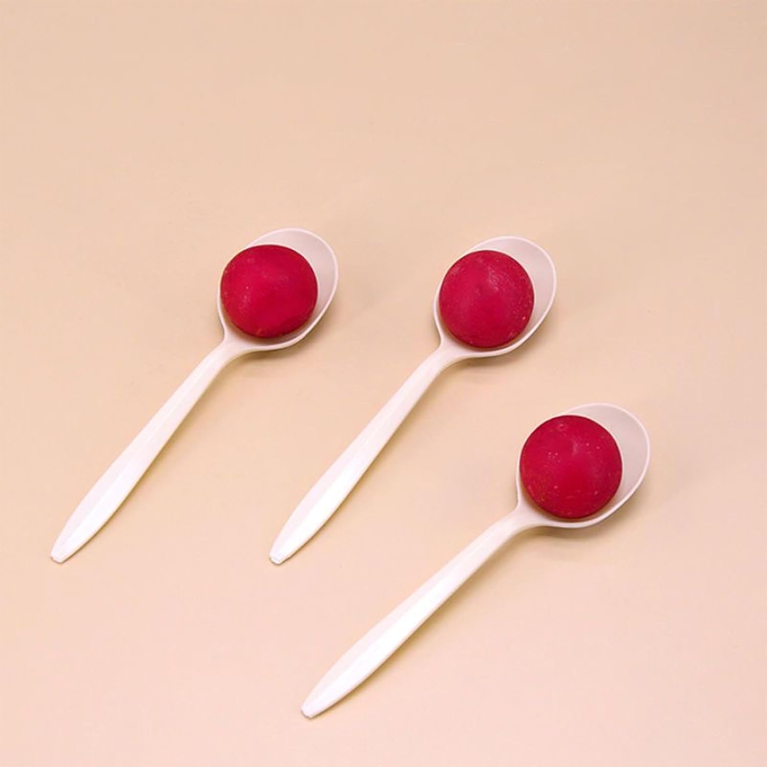 Eco-Friendly 50-Count Cornstarch Spoons, Ivory Large Capacity 5.3-Inch Disposable Spoons for Hot Soups, Smoothies, Salads, and More.