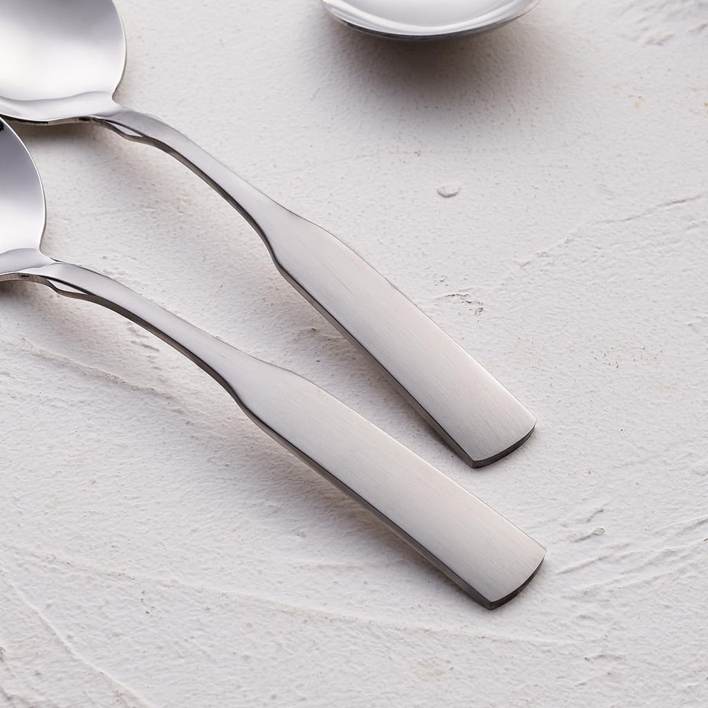 Stainless Steel 6.1" Heavy Duty Round Spoon, Dinner Spoon and Table Spoon Set, 6 Piece