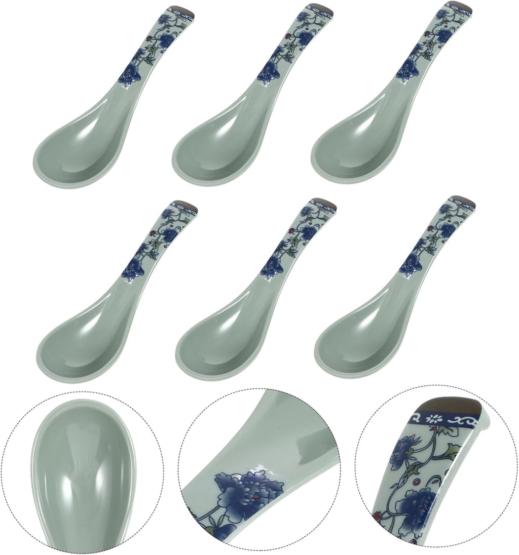 6-piece mixing spoon cutlery set for soup, ice, appetizers and restaurant soups